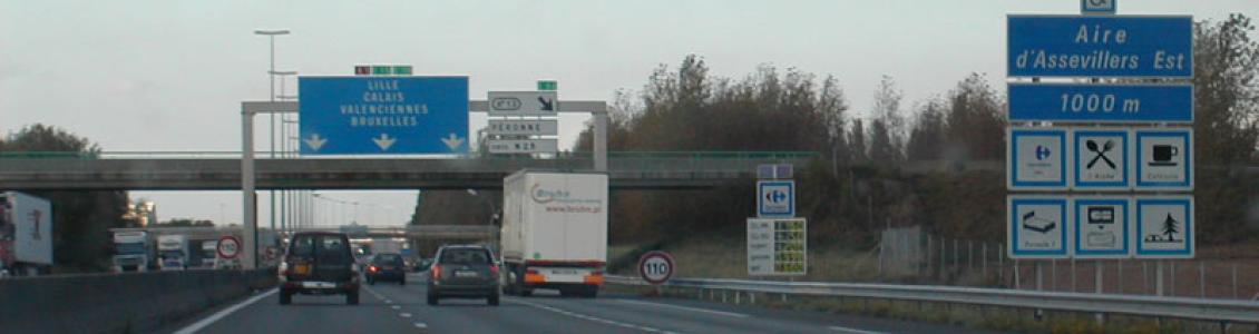 French A1 Main Motorway showing traffic moving
